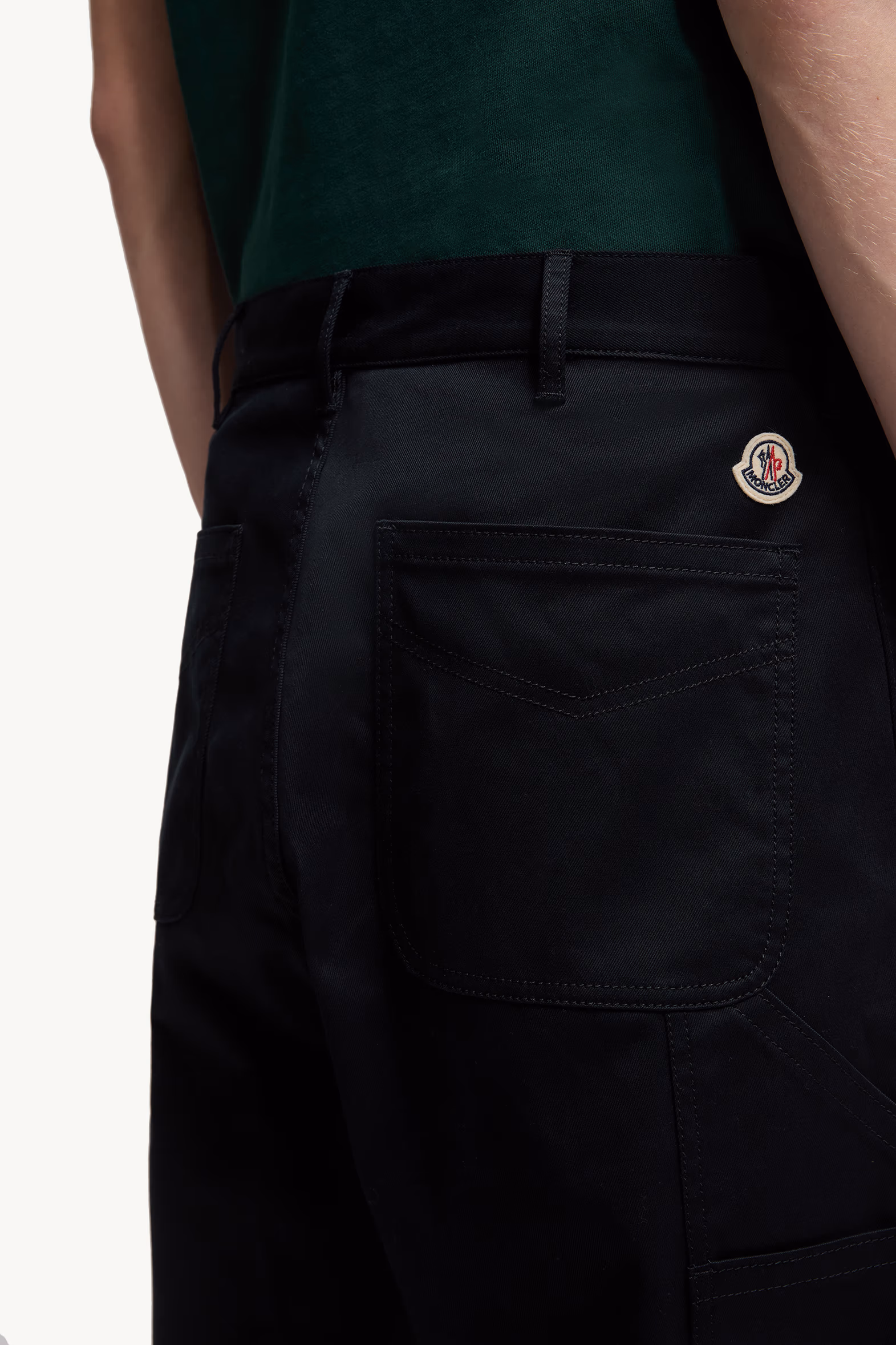 Cotton Gabardine Pants Men Navy Blue Moncler 7